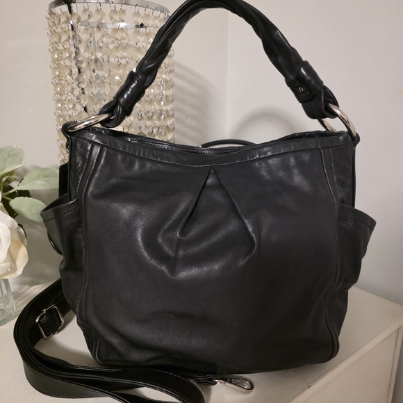 Coach Handbags - Coach Black Leather Shoulder Bag
